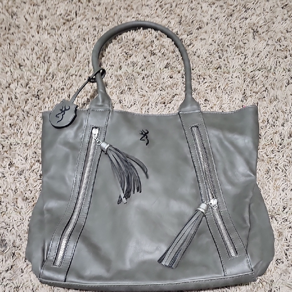 Browning Charcoal Tote with Tassel Accents